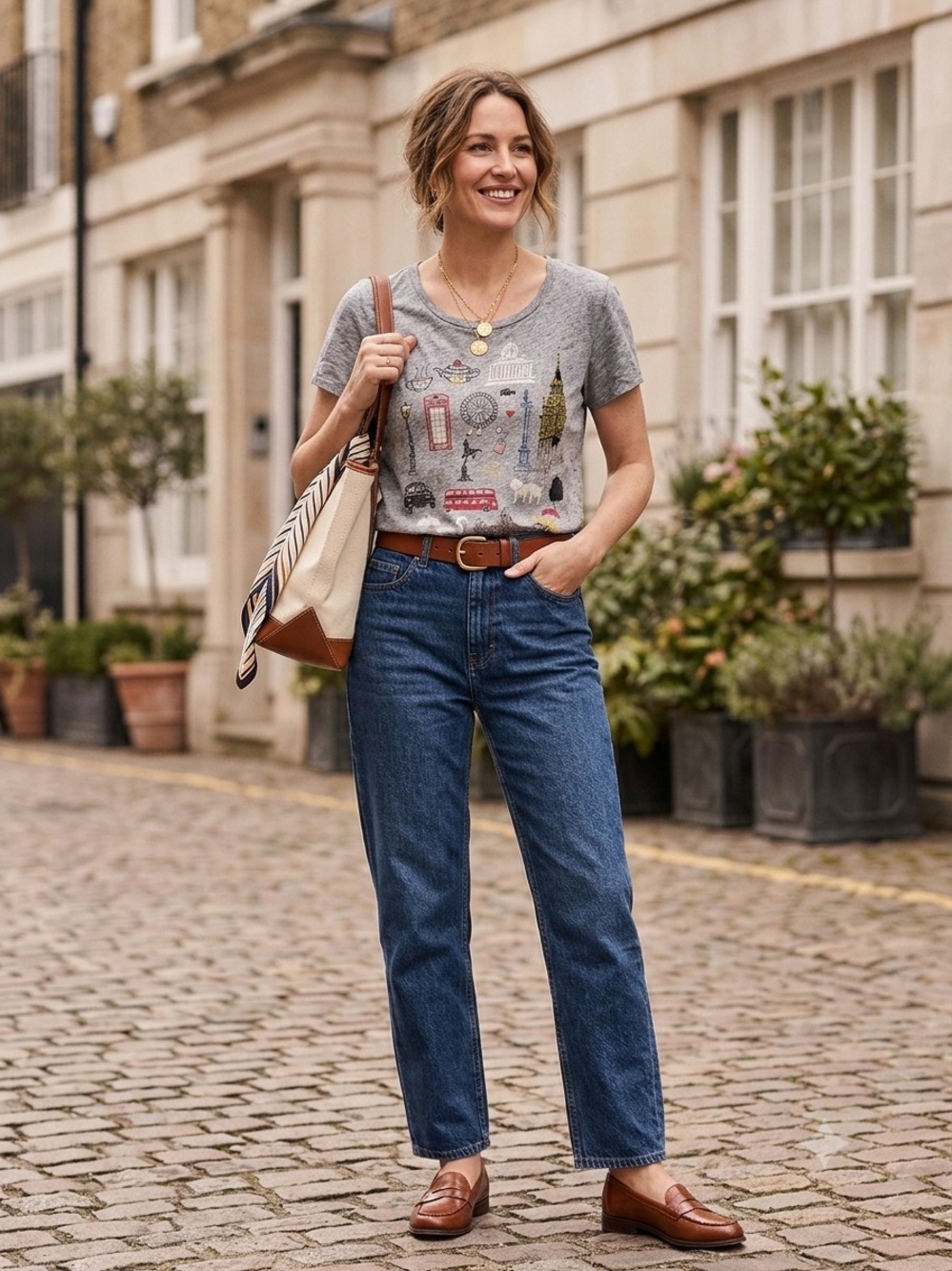 J.Crew Collector’s Tee - Heather Grey London Graphic Shirt